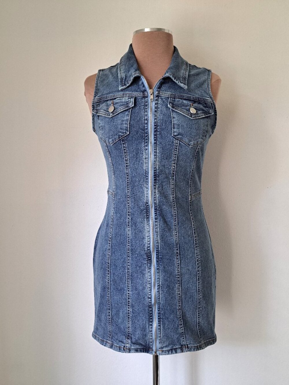 Riley & James Juniors Blue Shirtdress Sleeveless Size S